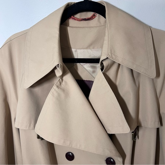 Etienne Aigner Vintage Womens Trench Coat Rain Jacket Double Breasted Belted 16 - Picture 2 of 16